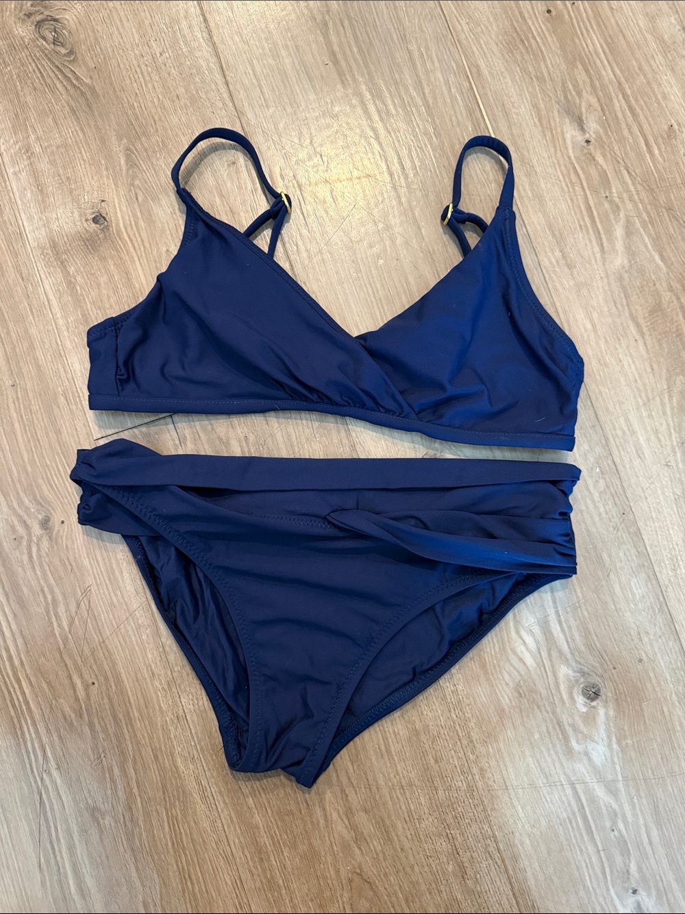 Helen Jon Navy Blue Wrap Bikini Set - Women's Swim